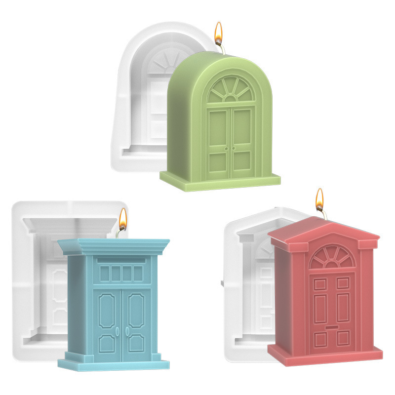Three European-style house candle silicone mold DIY aromatherapy plaster candle soap Castle House epoxy mold