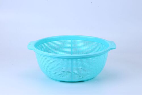 Multifunctional Home Plastic Round Drain Basket Kitchen Vegetable Fruit Drain Mesh Eco Rice Washing Drain Basket with Dual Ears Vegetable Fruit Drain Basket