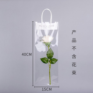 Bolso transparente borde Internet celebridad solo bolso de hombro impermeable a prueba de polvo fresco embalaje de ramo de Acción de Gracias bolso de embalaje de una sola flor