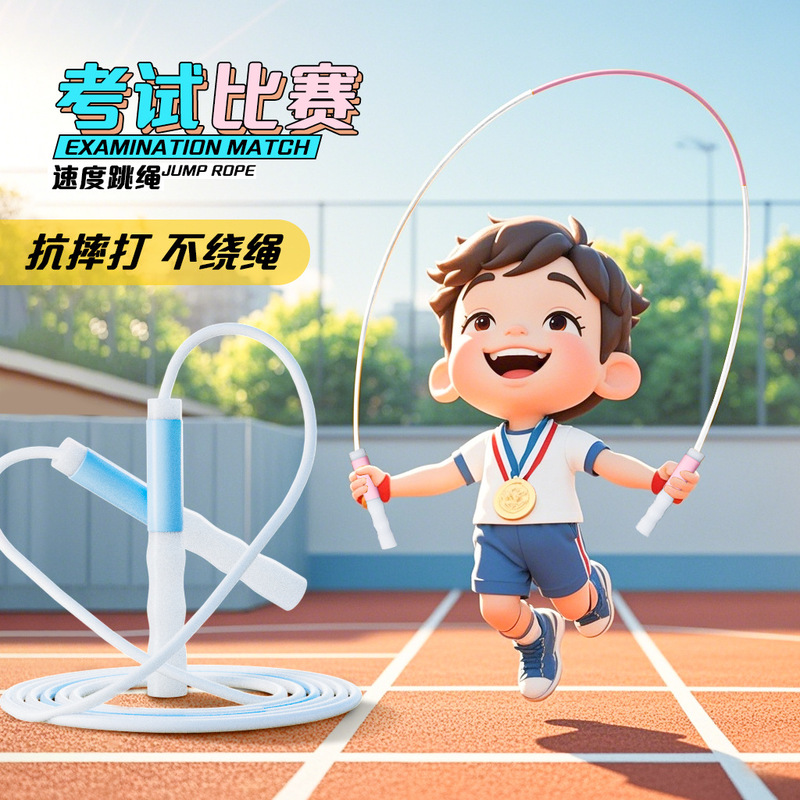 子供、初心者、幼稚園、小学生向けの砂縄跳び、高校受験専用、プロ仕様の結び目のない体育試験用ロープ|undefined