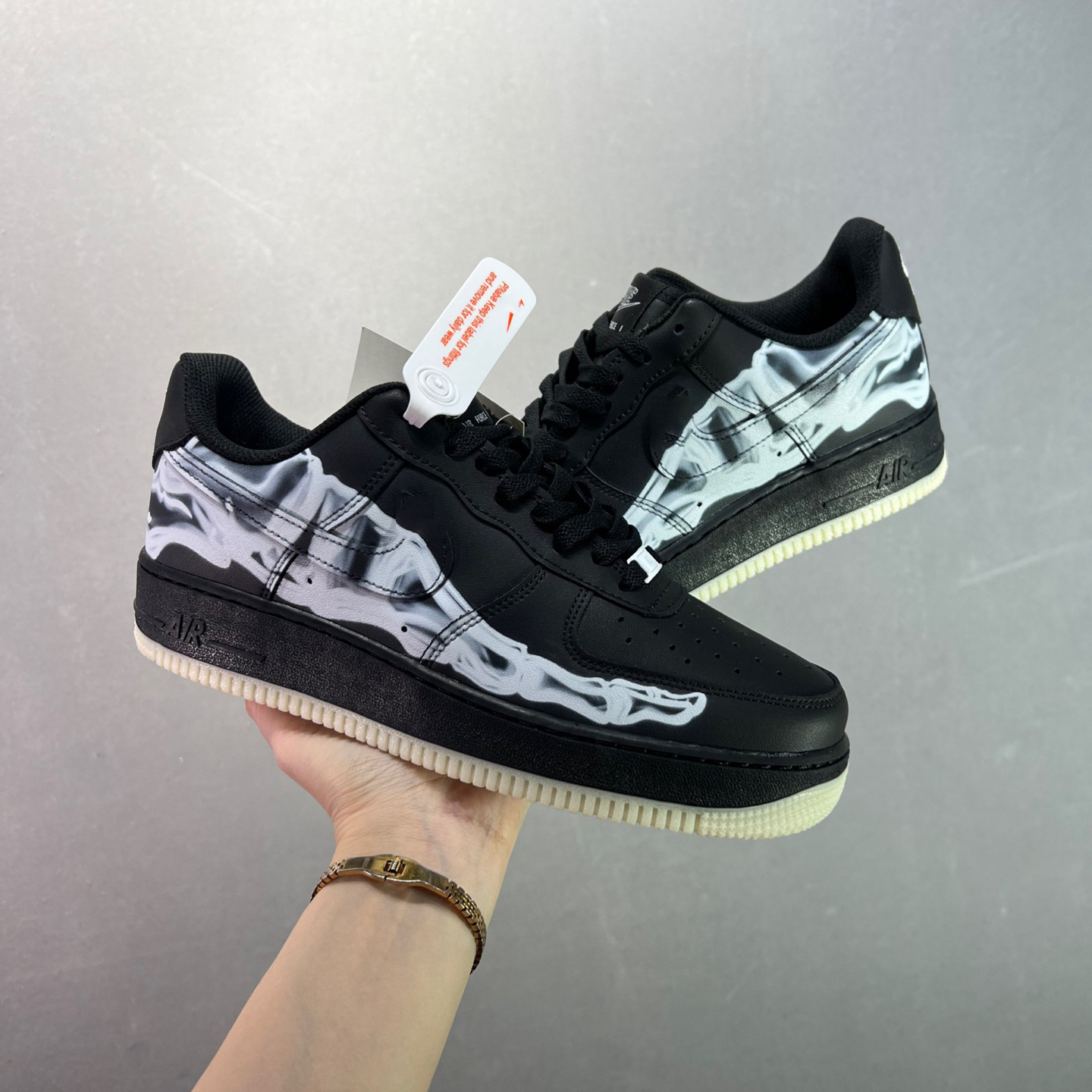 Putian Shoes Air Force One Sneakers Women's Flats Casual White Shoes Men's Af Skeleton Sneakers Street Work Clothing Trendy Shoes