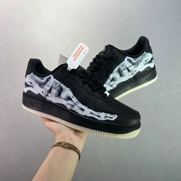 Putian Shoes Air Force One Sneakers Women's Flats Casual White Shoes Men's Af Skeleton Sneakers Street Work Clothing Trendy Shoes