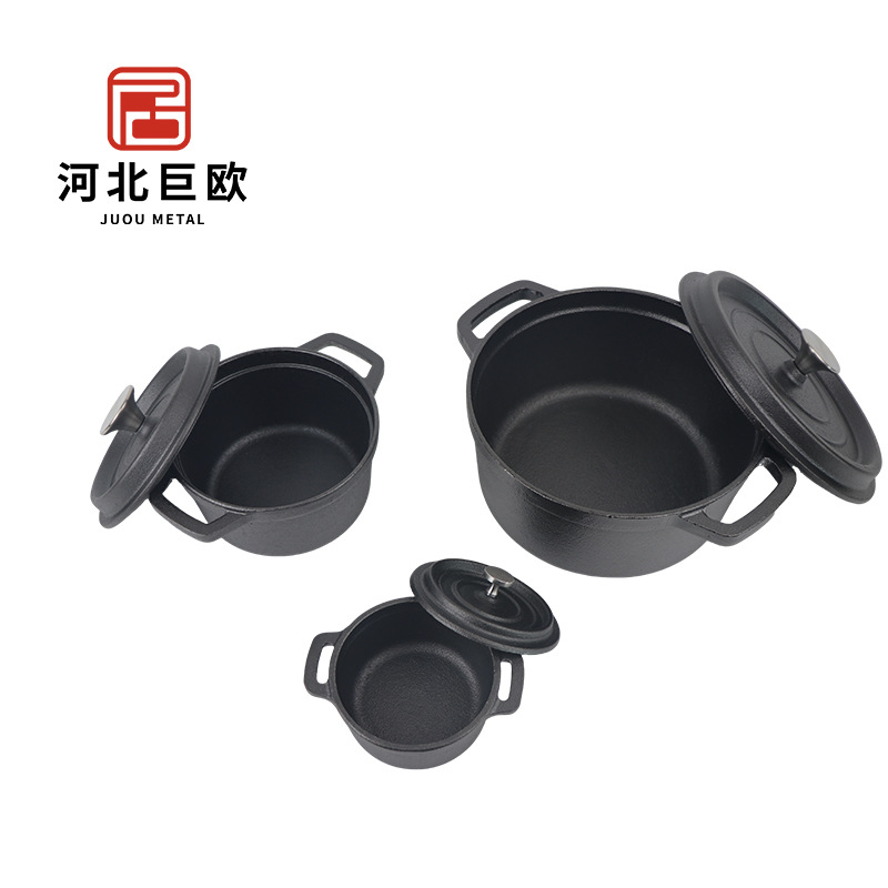 Mini hierro fundido pequeño tamaño sopa olla guiso olla doble oído estofado golondrinas vapor huevo vapor olla sopa doméstica aceite vegetal esmalte