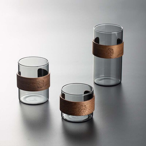 Japanese handmade wooden handle insulated anti-scald glass small teacup household tea cup tea drinking cup host cup high borosilicate glass