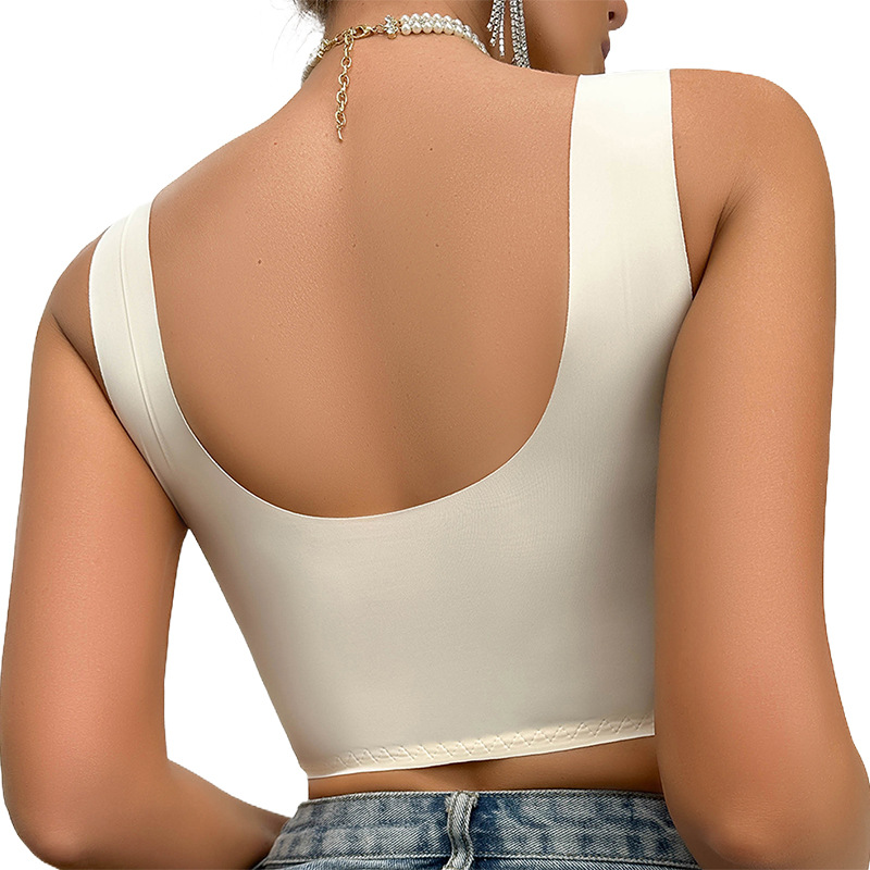 Solid Color Wireless Bra Back Beauty Gather Comfort display picture 2