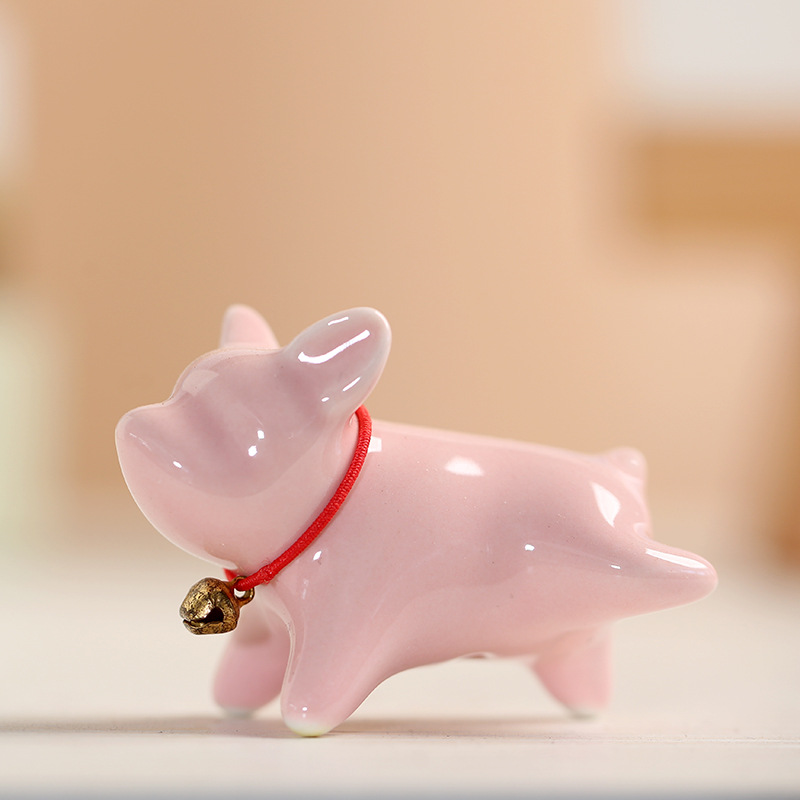 Cerámica lindo cachorro decoración mascota juego de té placa vista decoración de escritorio juego de té accesorios Casa Animal artesanía creativa