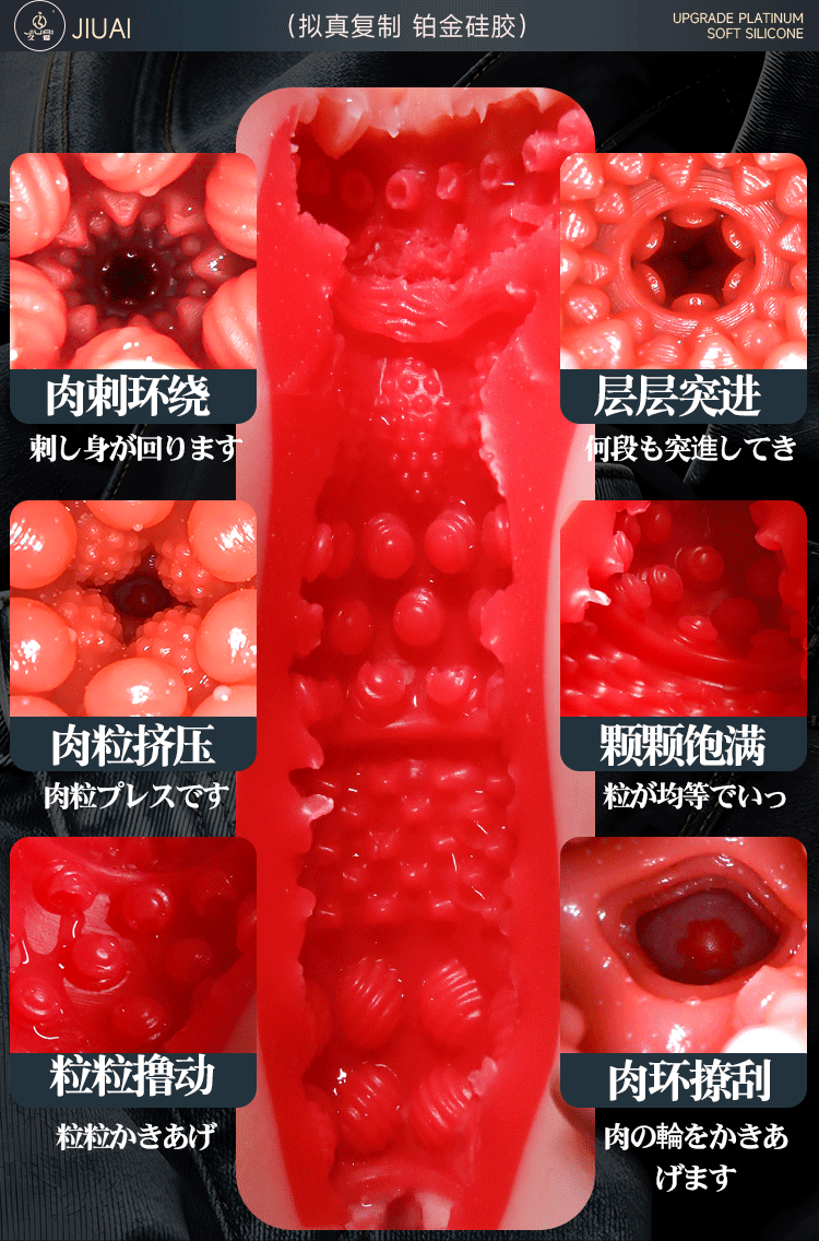 Jiuai Silicone Half-Body Masturbator Manual Single-Channel Adult Toy — detail image 26