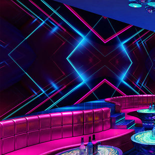 3D Creative Bar Imitation Luminous Wallpaper Online Red Anchor Live KTV Room Decoration Background Wall Science and Technology Wallpaper