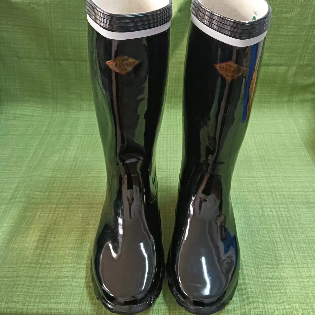 金步安10KV电工绝缘靴橡胶高压绝缘靴防水防滑高筒绝缘靴