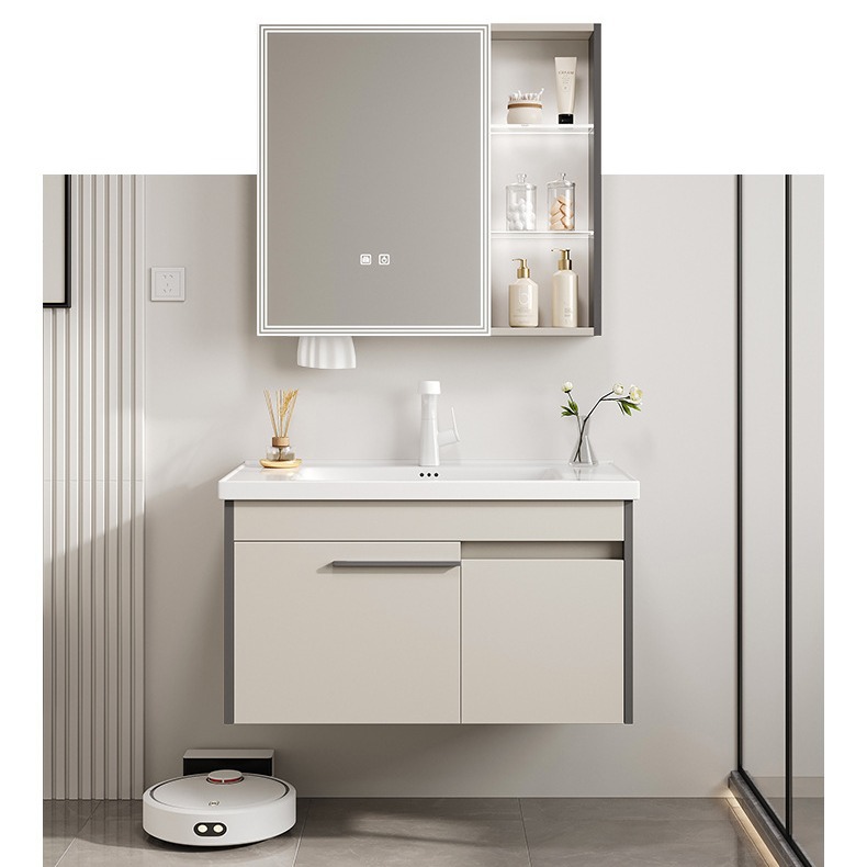 gabinete de lavabo de cerámica combinado gabinete de baño de acero inoxidable gabinete de lavabo tipo hogar pequeño gabinete lavabo gabinete todo en una bañera