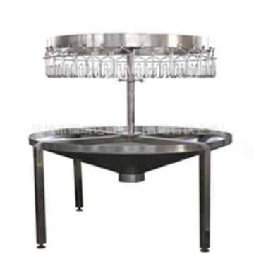 供应鸡鸭屠宰 鸡宰杀沥血控血掏脏台 圆形不锈钢带挂鸡钩的工作台