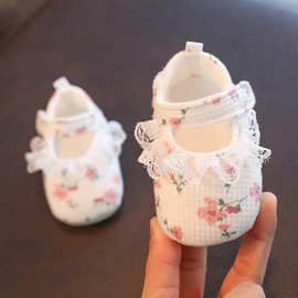 婴儿凉鞋夏季宝宝软底0-3个月6-9男女幼儿不掉透气步前新生儿鞋子
