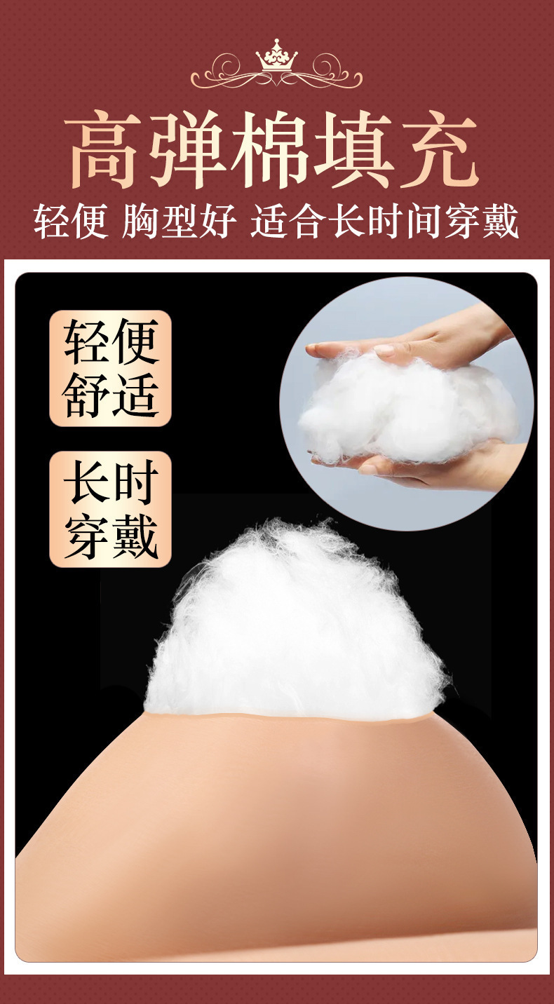 Liquid Silicone Wearable Breast Form with Concave Bottom for Cross-Dressing Cosplay — detail image 13