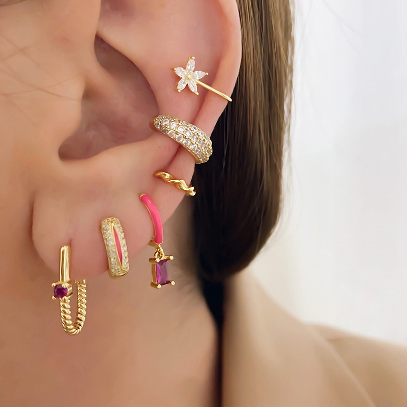 Epoxy Diamond Eardrop Earring Fashion Colorful Ear Clips display picture 3