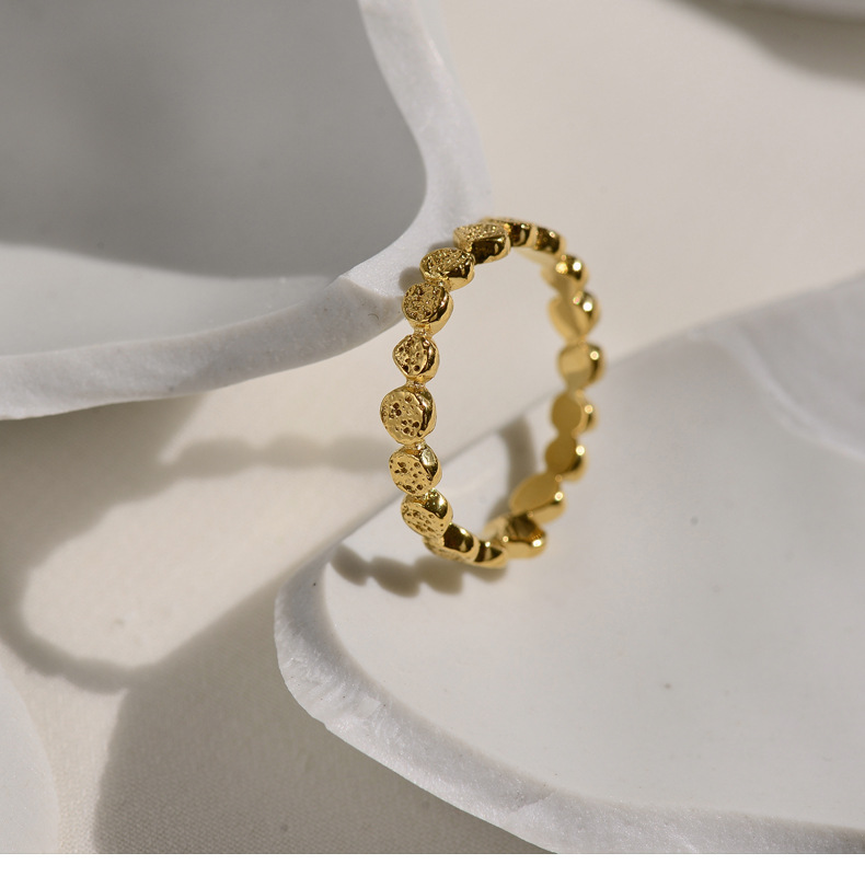 Wholesale Jewelry Fashion Waves 304 Stainless Steel 18K Gold Plated Plating Stainless Steel Rings display picture 6