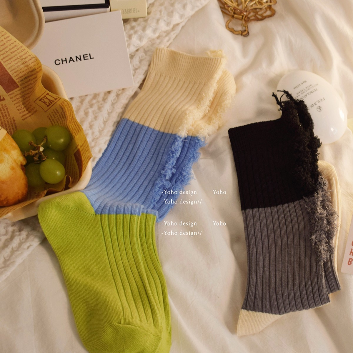 Women's Sports Color Block Cotton Crew Socks A Pair display picture 4