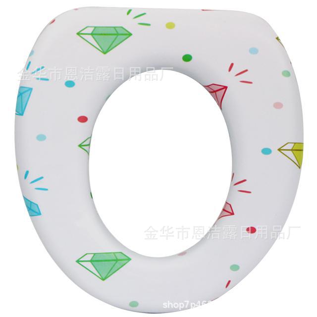 Alfombra de inodoro infantil multicolor, diseño divertido y fácil de limpiar