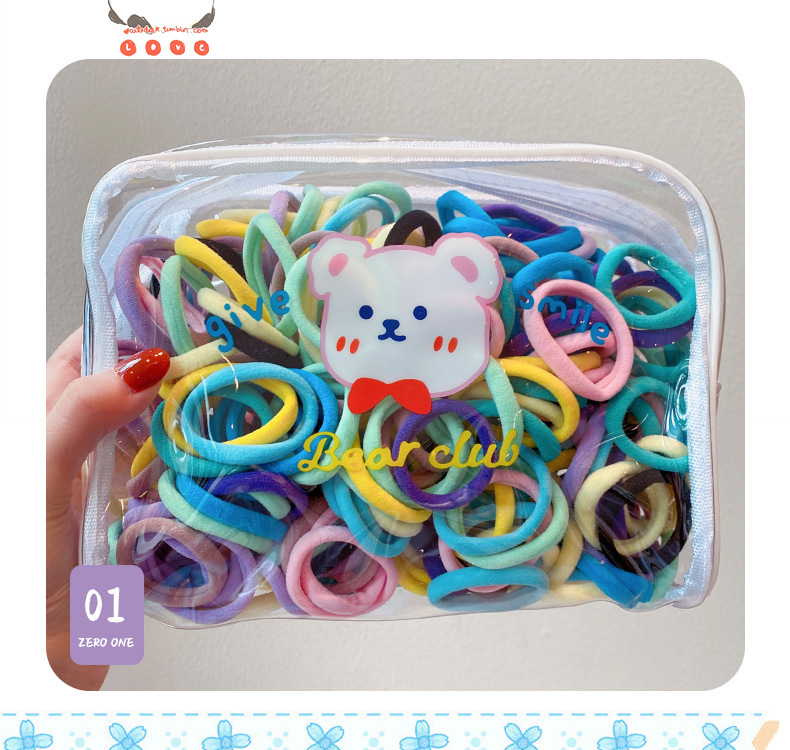 34g Weight Headwear Classification Festival Occasion Geometric Pattern Women'S Gender Pink, Purple, Green, Blue, Yellow, Black Color Wholesale Accessories Candy Colored 50 Pieces Basic Elastic Hair Rope Nihaojewelry 7