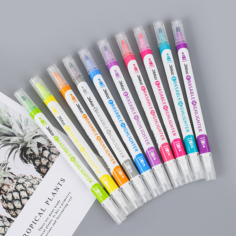 Desaparición rotulador marcador borrable color diario pluma Venta caliente 10 colores traje transfronterizo caliente-Venta de color eliminación resaltador
