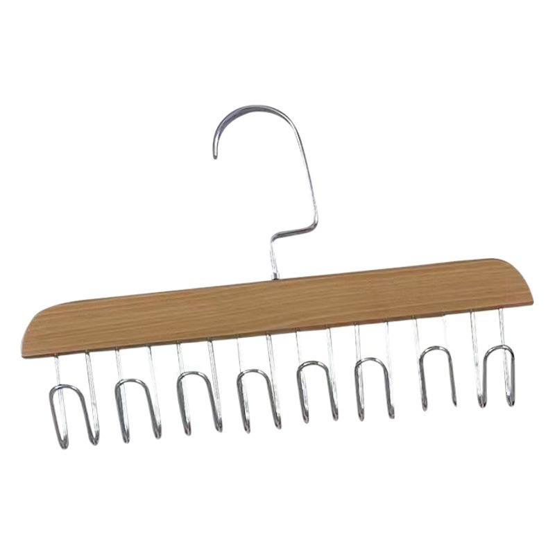 Wholesale Solid Wood Tie Belt Silk Scarf Necklace Hook Storage Rack Multifunctional Wooden JK Bow Tie Strap Coat Rack