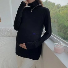 孕妇打底上衣秋冬季加绒加厚保暖内搭高领长袖恤女打底衫孕妇装