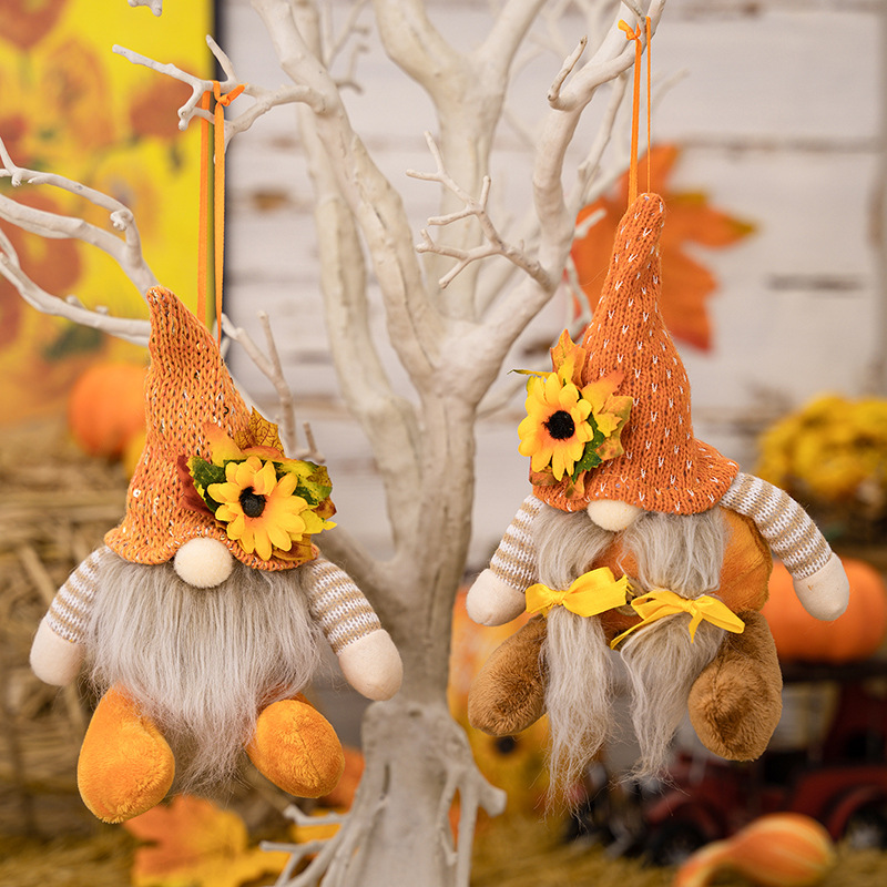 Haobei cross -border new Thanksgiving decoration supplies dwarf doll…