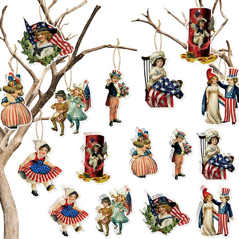 Decoración del día de la independencia de Estados Unidos colgante colgante decoración del día de la independencia de Estados Unidos colgante retro colgante