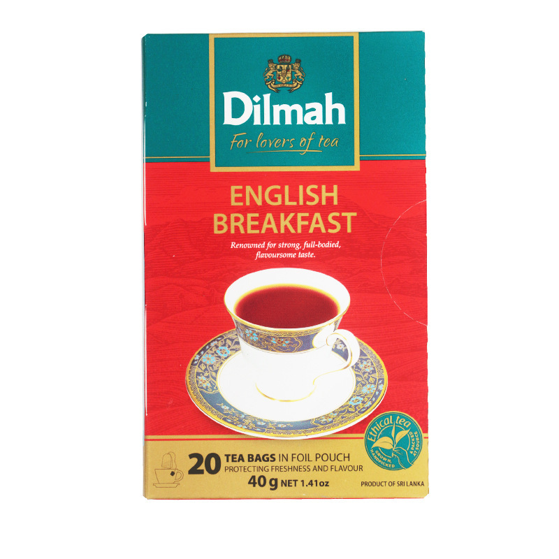 Dilma Dilmah tea British breakfast tea 20 pieces simple bag boxed milk tea baking shop bag tea leaf tea bag Dilma Dilmah tea British breakfast tea 20 pieces simple bag boxed milk tea baking shop bag tea leaf tea bag