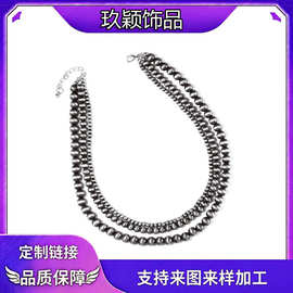 2025亚马逊跨境个性多层串珠项链街拍时尚颈链女新款潮流饰品批发