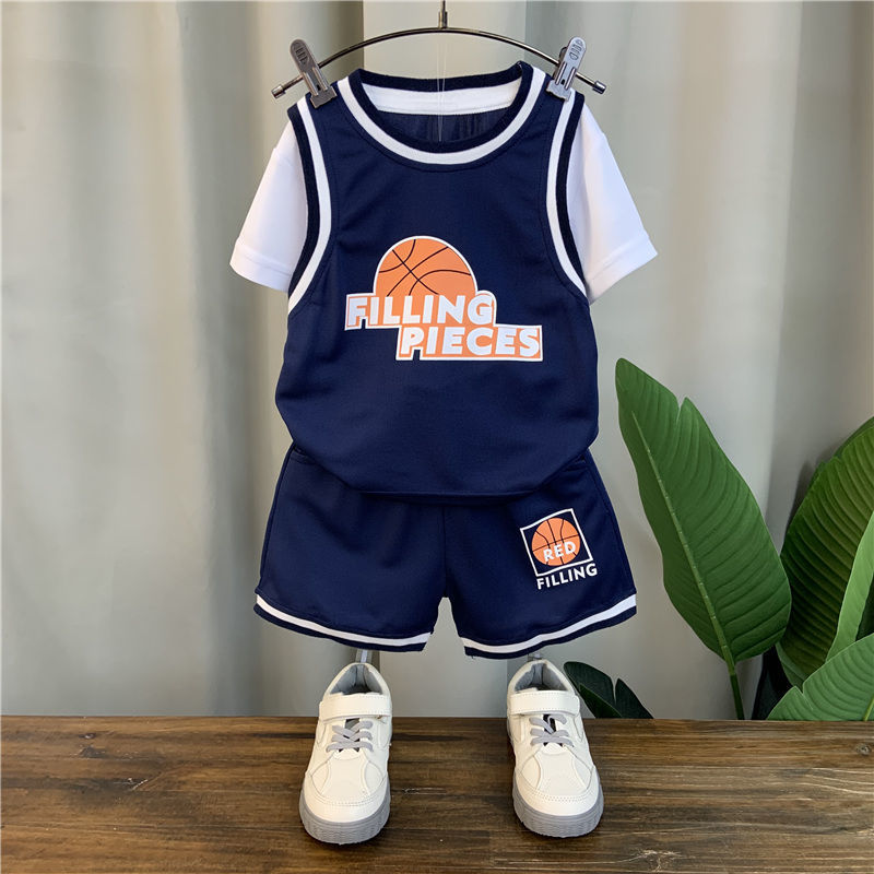 男童夏装套装2021年新款洋气宝宝篮球服潮儿童帅气短袖运动两件套