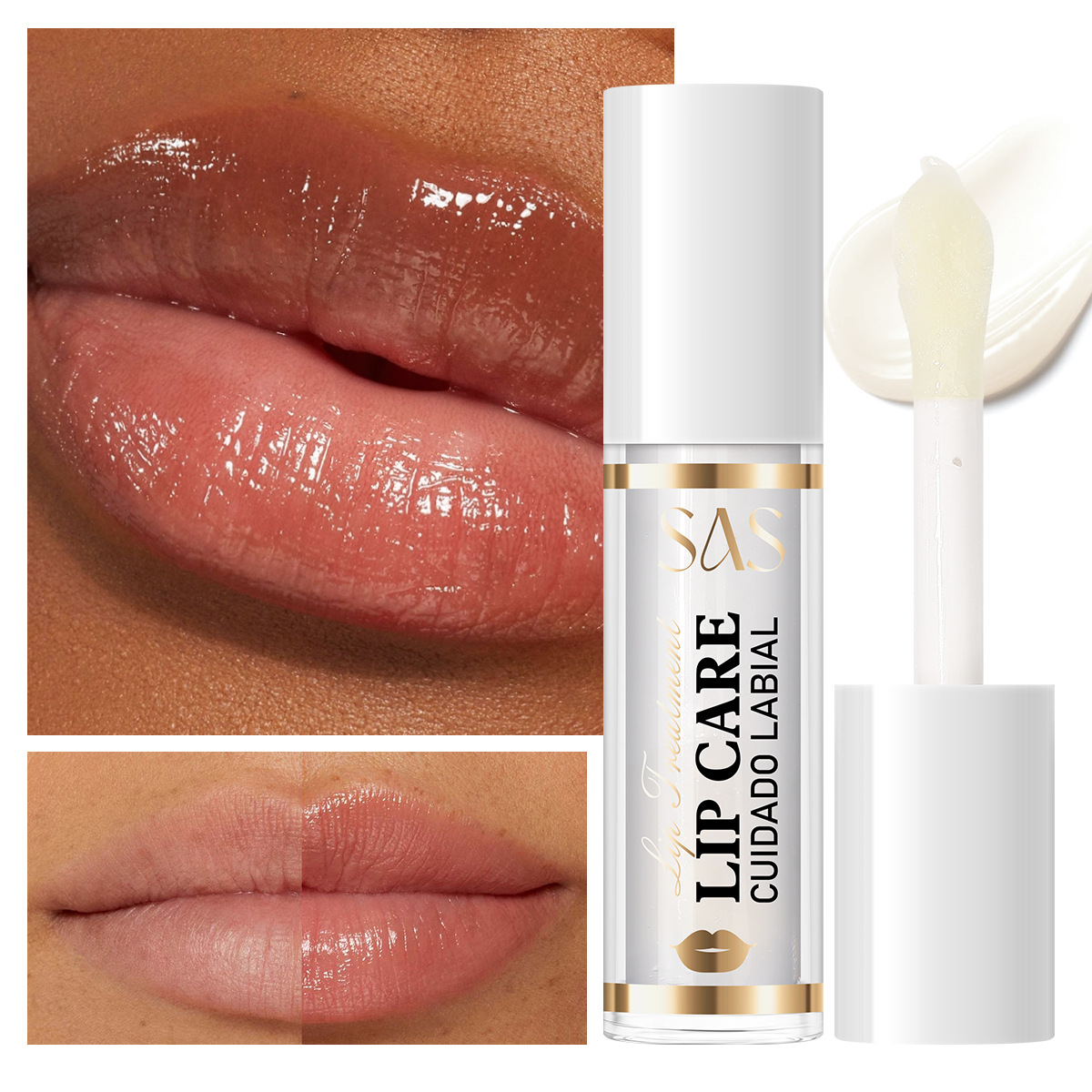 USHAS Mascarilla de labios de punto transfronterizo europea y americana, hidratante e hidratante, labios que reducen las líneas de los labios, bálsamo labial SAC092