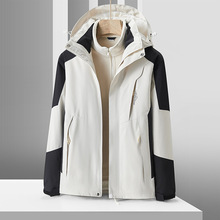 1818S水貂绒内胆冲锋衣女情侣款三合一可拆卸防风防水保暖外套男