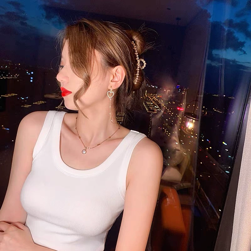 Летний женский жилет, однотонная нить, внутренняя одежда, нижняя, с U-образным вырезом, эластичный, без рукавов, слинг, топ, цельная доставка