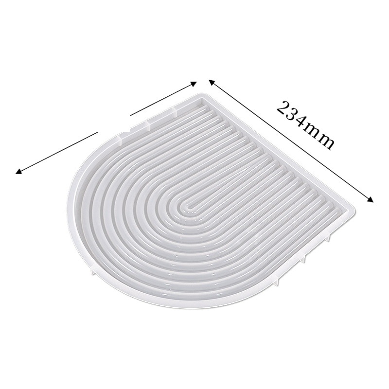 Diy cristal epoxi yeso decoración placa colocación arco onda terraza bandeja de almacenamiento molde de silicona en stock