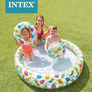 INTEX59469 pineapple swimming ring beach ball pool three-piece inflatable swimming pool children round