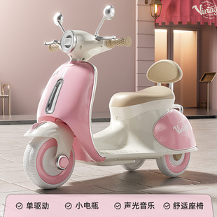 Cross-border children's electric motorcycle boy and girl baby tricycle gift dual-drive electric car remote control charging toy car