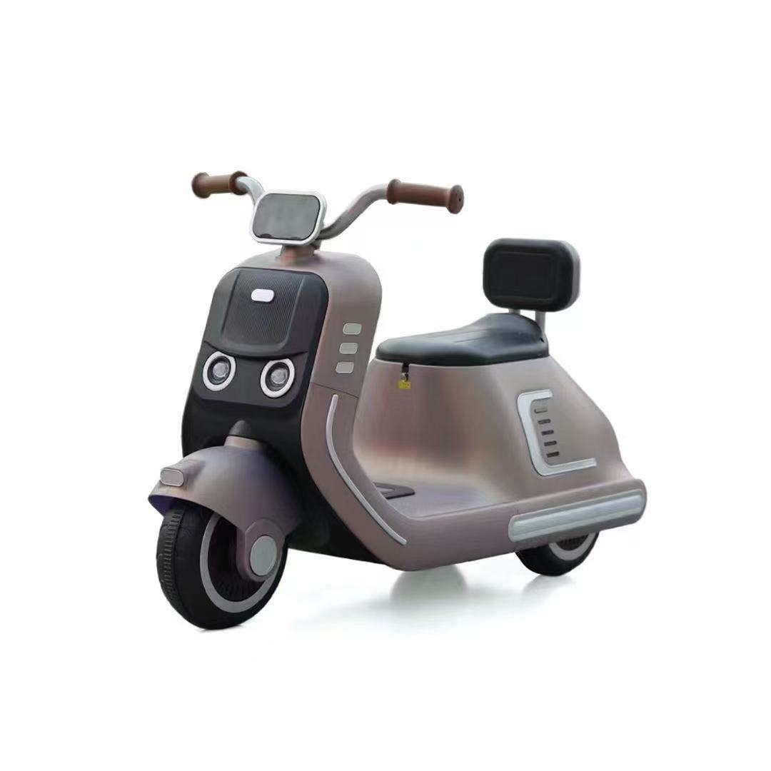 Niños coche eléctrico de tres ruedas motocicleta niñas varones coche de batería para niños se puede sentar coche de juguete de control remoto