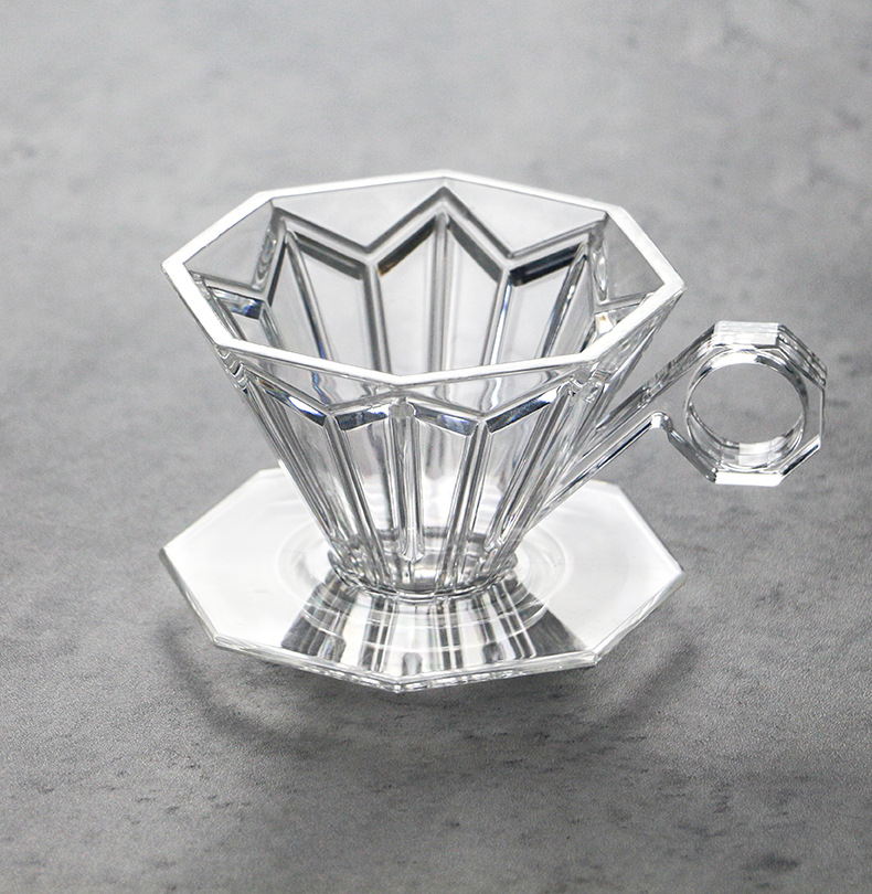 手冲咖啡滤杯V60八角咖啡过滤器滴漏式树脂塑料咖啡过滤杯透明