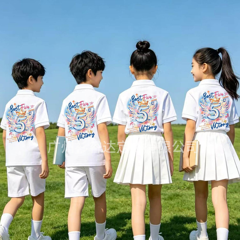 Class uniform T-shirts for elementary and junior high school students, sixth graders, kindergarten graduation photos, sports day, custom-made short-sleeve POLO shirts for summer Class uniform T-shirts for elementary and junior high school students, sixth graders, kindergarten graduation photos, sports day, custom-made short-sleeve POLO shirts for summer