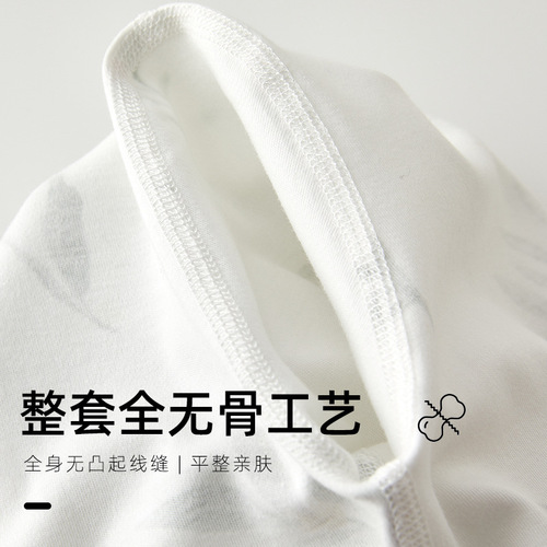 Children's Autumn Top and Bottom Set for Boys and Girls, Pure Cotton Four-Season Underwear, Baby and Kids All-Cotton Pajamas