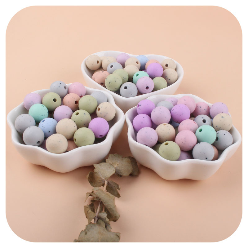 12mm cuentas de silicona molar juguete mordedor pulsera cadena chupete collar infantil DIY accesorios joyería