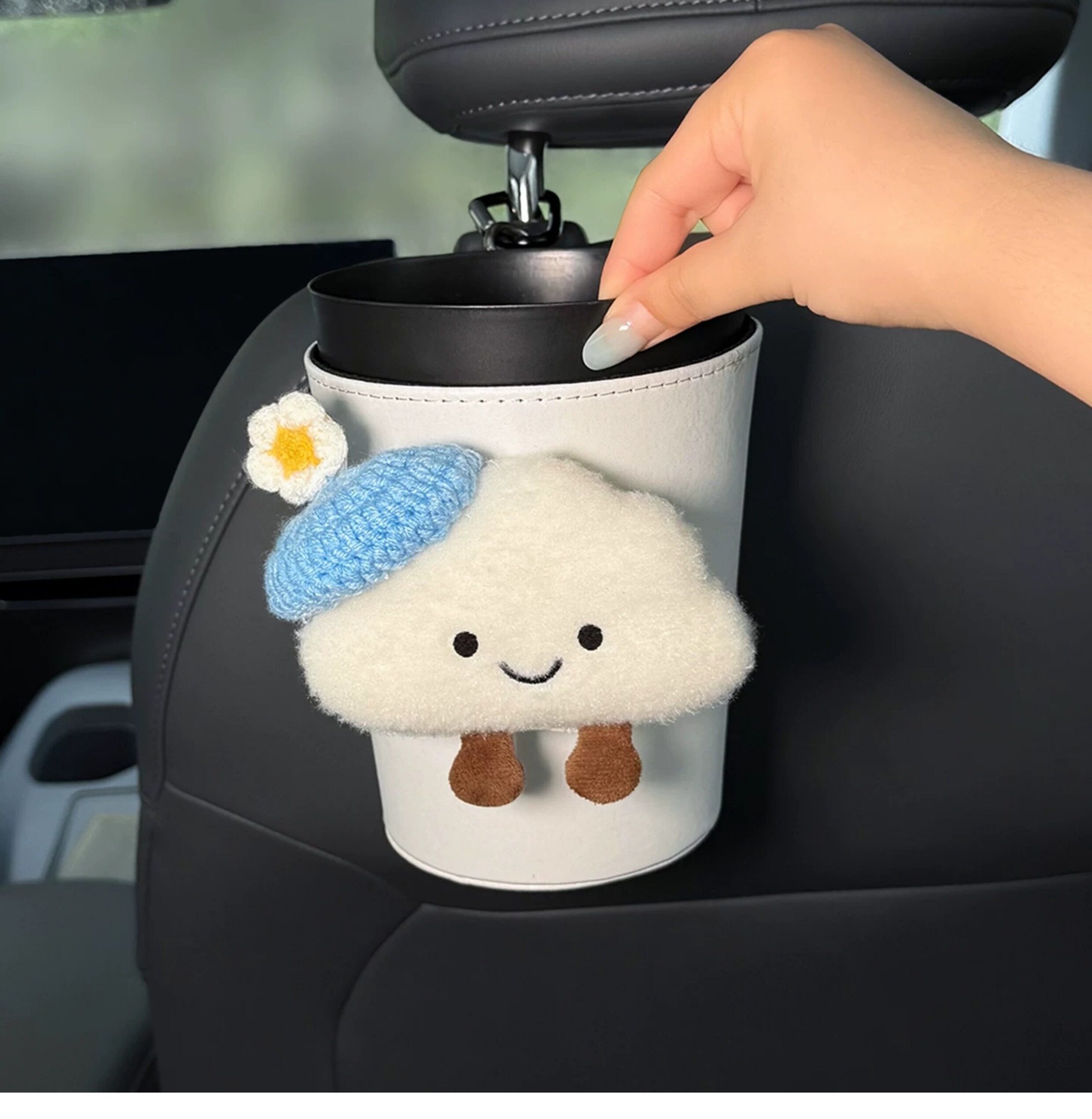 Car-mounted tissue box and trash bin 2-in-1, hanging bag for car interior, 2026 new model, high-end and practical