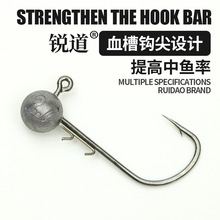 压铸黑坑铅头钩路亚小克重宽钩门鲈鱼鳜鱼内德浮水虾面条虫10枚装