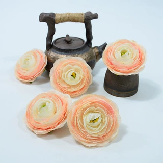 无纺布露莲花朵仿真花 DIY头饰手腕胸花人造花婚庆路引玫瑰牡丹花