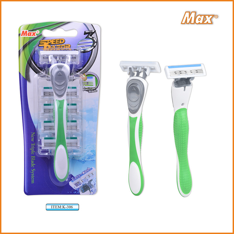 Factory Direct sale Disposable Shaver Manual Razor 1+5 three-layer replaceable rotating cutter head Jiangsu Liyu