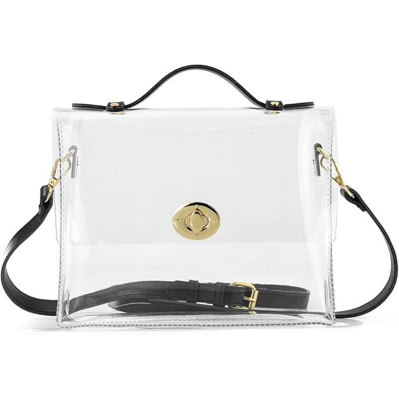 Amazon Transparent Bag with Lock Closure Women's Crossbody Bag Stadium Approved Amazon Transparent Bag with Lock Closure Women's Crossbody Bag Stadium Approved