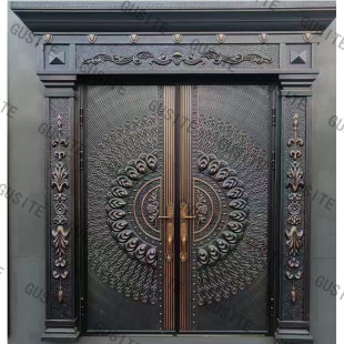 Domestic custom-made zinc alloy door, simulated copper door entry door, rural opposite villa door anti-theft entry door