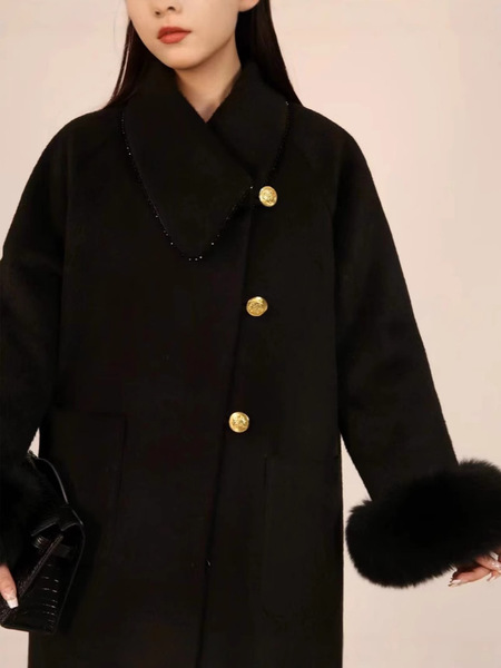 Scandinavian woolen double-sided cashmere demi-season woolen coat