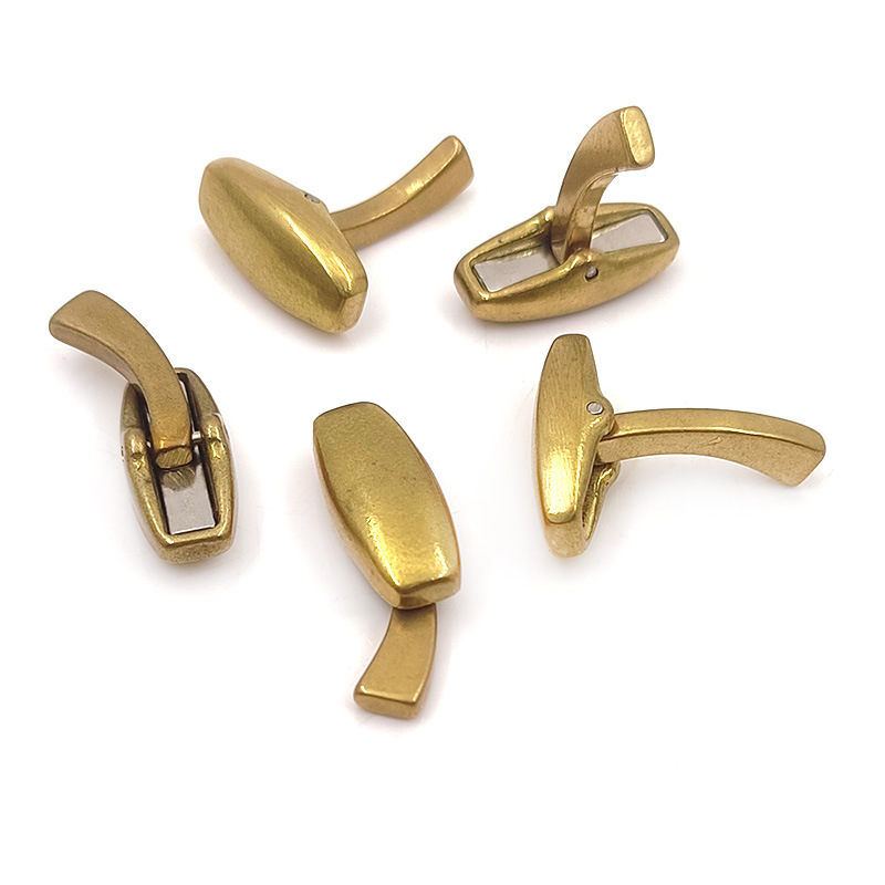 Eco-Friendly Copper High-End French Cufflinks Men's Light Luxury Brass Cufflinks Thickened Version DIY Jewelry Accessories