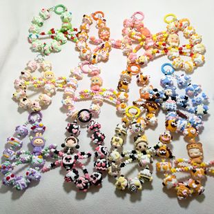 Bubble Matt Cute Pajama Party Grain Matching Hand-painted Beads Cute Doll Mobile Phone Chain Bag Chain Bubble Matt